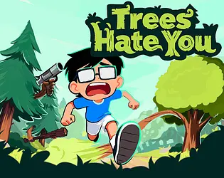 Trees Hate You cover art with a boy running from the forest